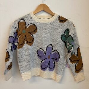 Flower Drawing Sweater - Girls 8-14